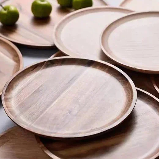 15–25cm Rundes Holztablett aus Naturholz – Snack- & Obstplatte | Kuchen-, Dessert- & Nussschale Tischgeschirr – Bild 9