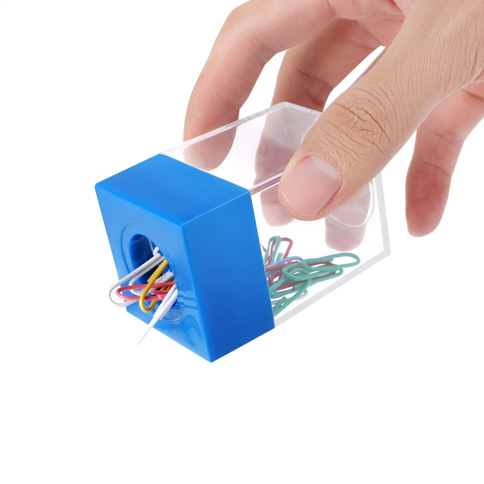 Magnetischer Büroklammernspender inkl. 30 Klammern – Schreibtisch Organizer für Zuhause, Schule & Büro | Metall-Pin Halter Box – Bild 6