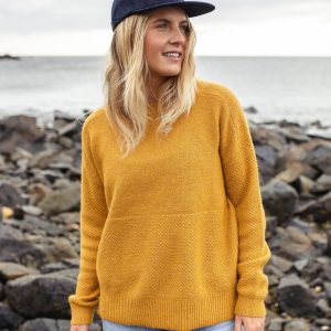 Cove Gestrickter Pullover - Bernsteingold