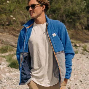 Ridge Full Zip Polar-Fleece - True Blue/Grau Meliert