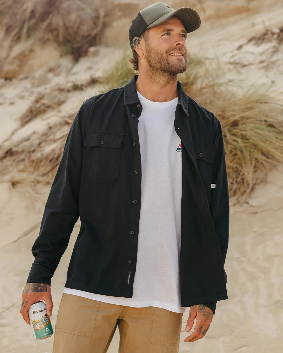 Vision Bio-Baumwollhemd - Schwarz – Bild 3