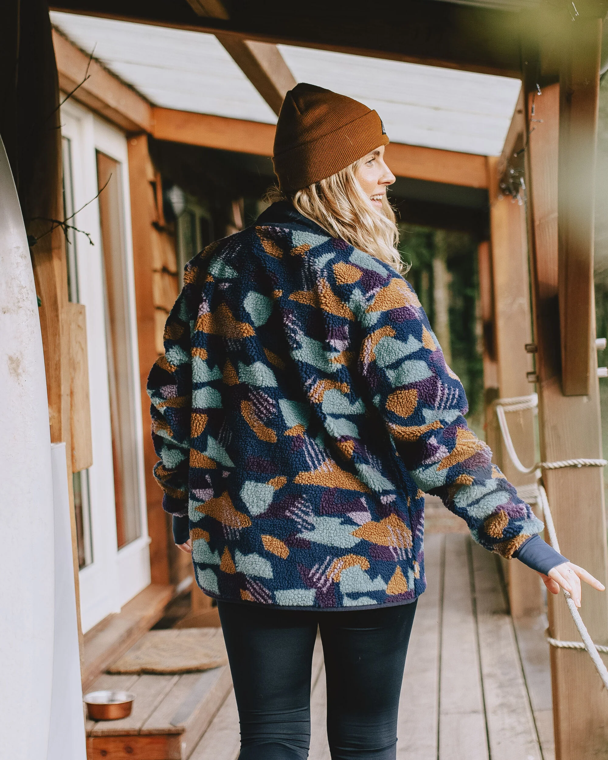 Clover Sherpa-Fleece - Tiefblaues Tarnmuster – Bild 4