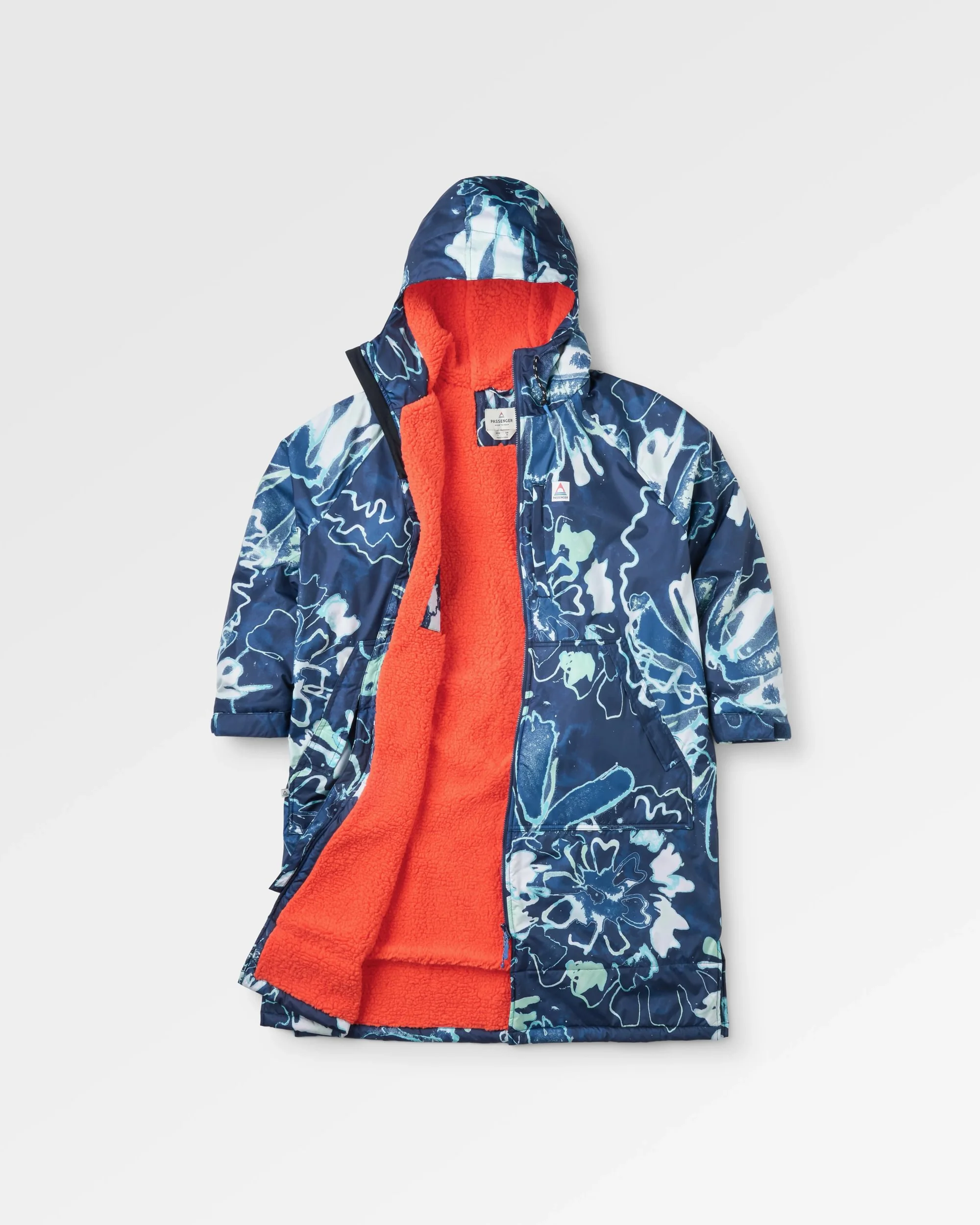 Waves Surf-Poncho mit Sherpa-Futter - Frost Rich Navy