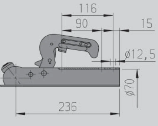 AL-KO AK7-C - 70 mm rund - 750 kg - ungebremste Kugelkupplung – Bild 8