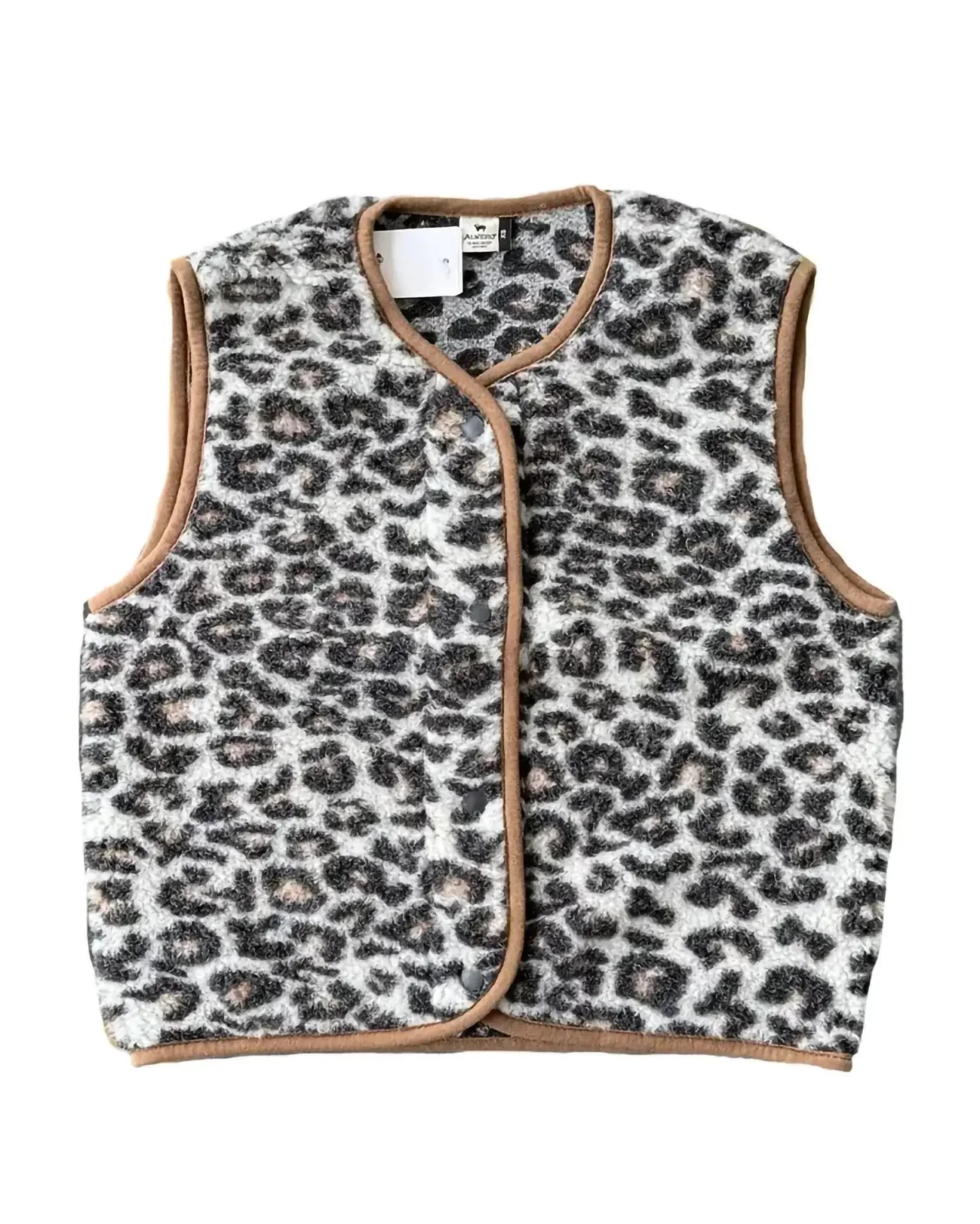 TYB Weste aus Wolle • Leo White (Brauner Saum) – Bild 2