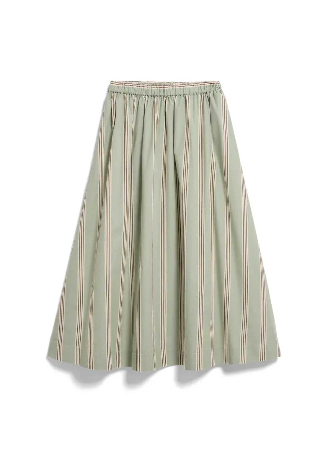 A-Linien Midirock mit Streifen • foam-light oatmilk-dried palm – Bild 7