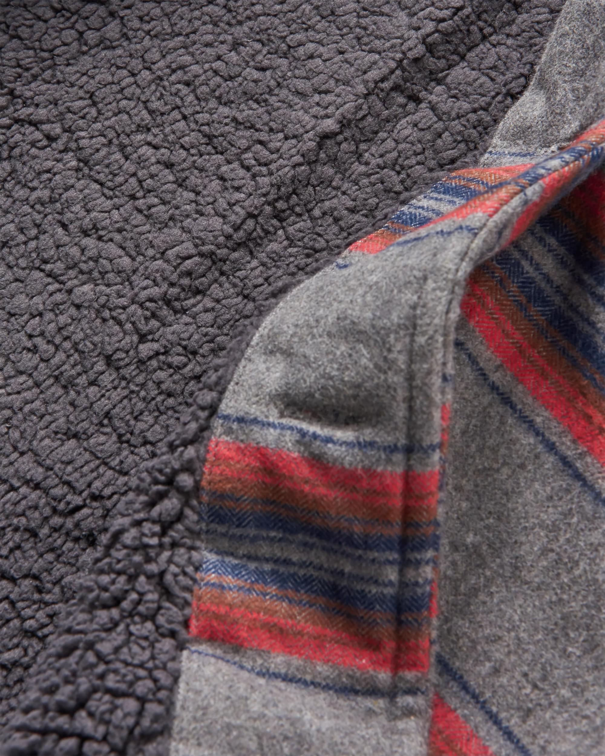 Freestyle Sherpa-gefüttertes Overshirt - Graumeliert Gestreift – Bild 9