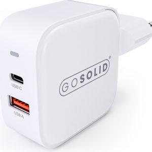 GO SOLID! Schnellladegerät kompatibel mit GaN2 45W (1x USB QC3.0, 1x USB-C PD3.0)