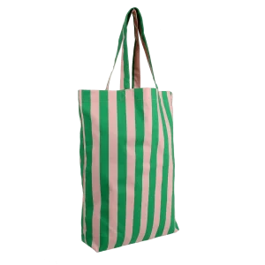 Tragetasche aus Baumwolle • Grün/Rosa gestreift