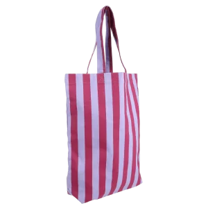 Tragetasche aus Baumwolle • Lila/Dunkelrot gestreift
