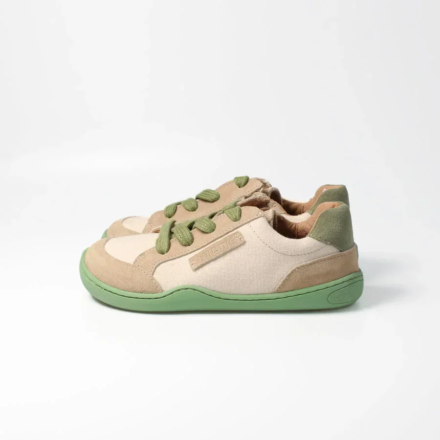 bLIFESTYLE Barfuß-Sneaker kodiakbärSTYLE beige grün – Kinderschuh mit Barfußgefühl – Bild 2