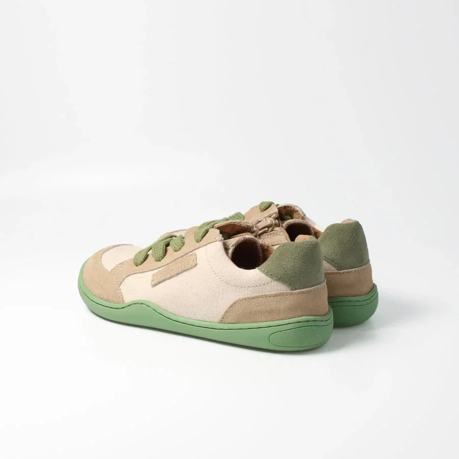 bLIFESTYLE Barfuß-Sneaker kodiakbärSTYLE beige grün – Kinderschuh mit Barfußgefühl – Bild 6