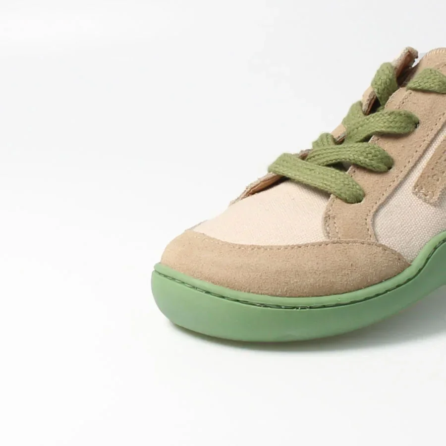 bLIFESTYLE Barfuß-Sneaker kodiakbärSTYLE beige grün – Kinderschuh mit Barfußgefühl – Bild 4