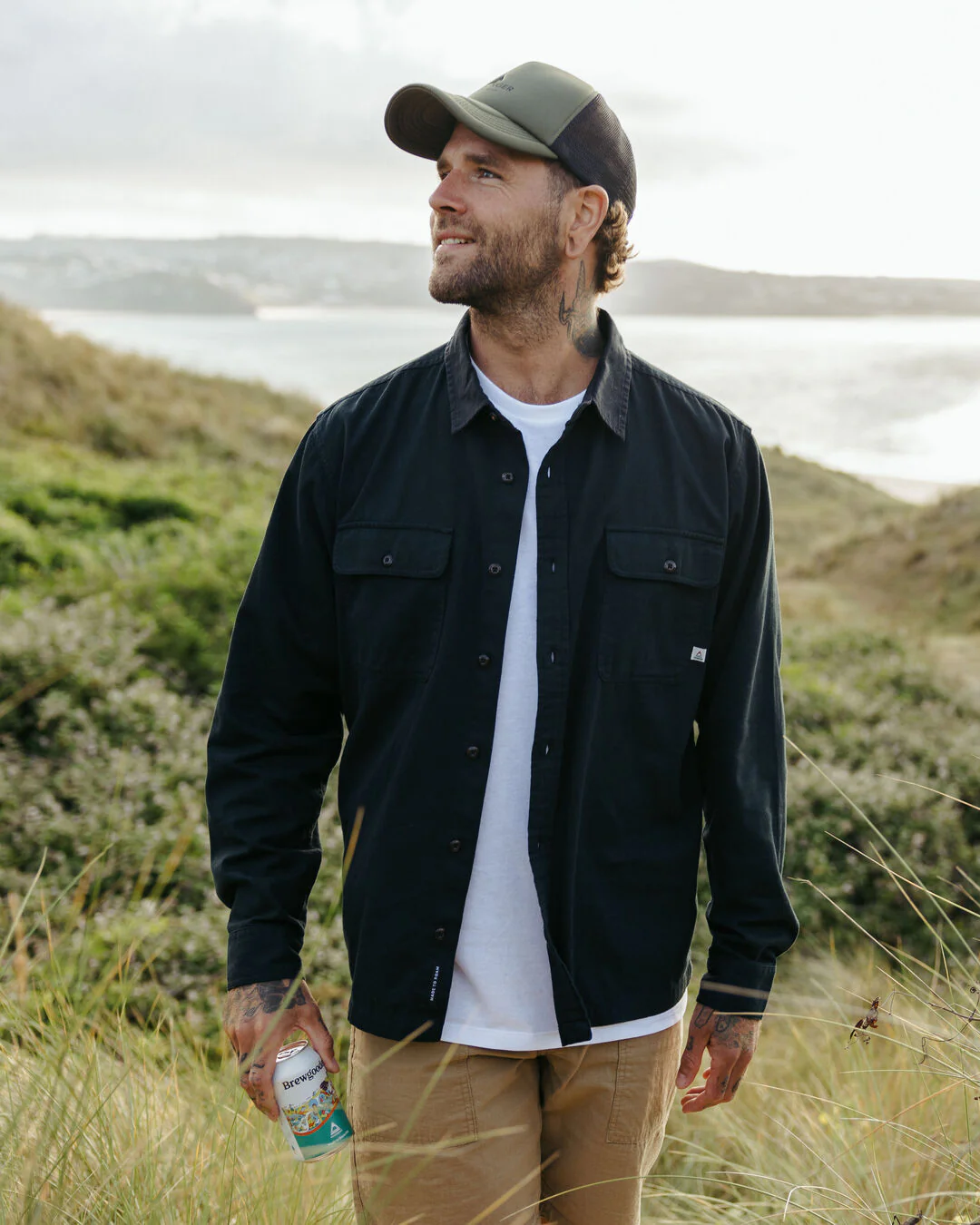 Vision Bio-Baumwollhemd - Schwarz