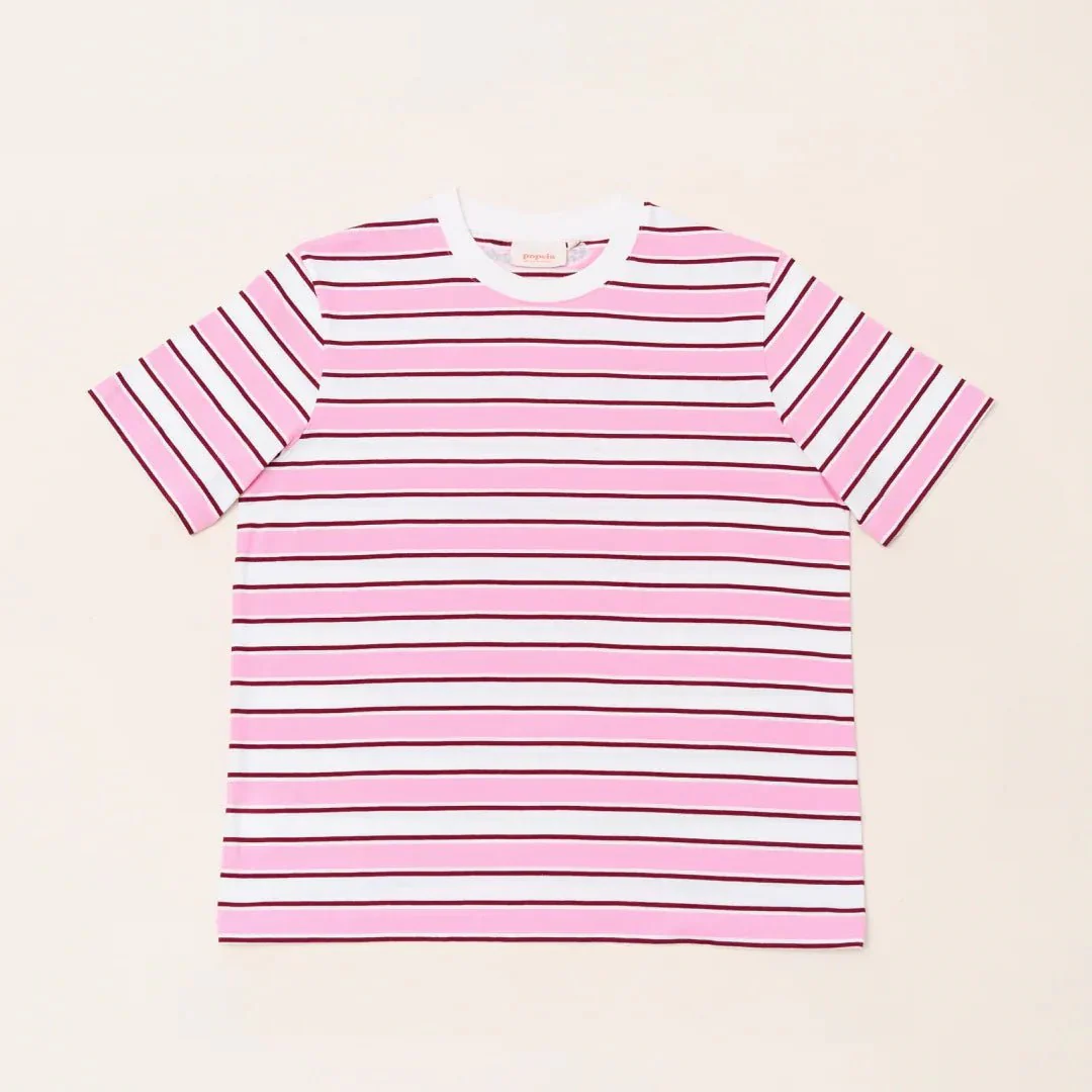 T-Shirt Gestreift aus Bio-Baumwolle • Weiß/Pink – Bild 3