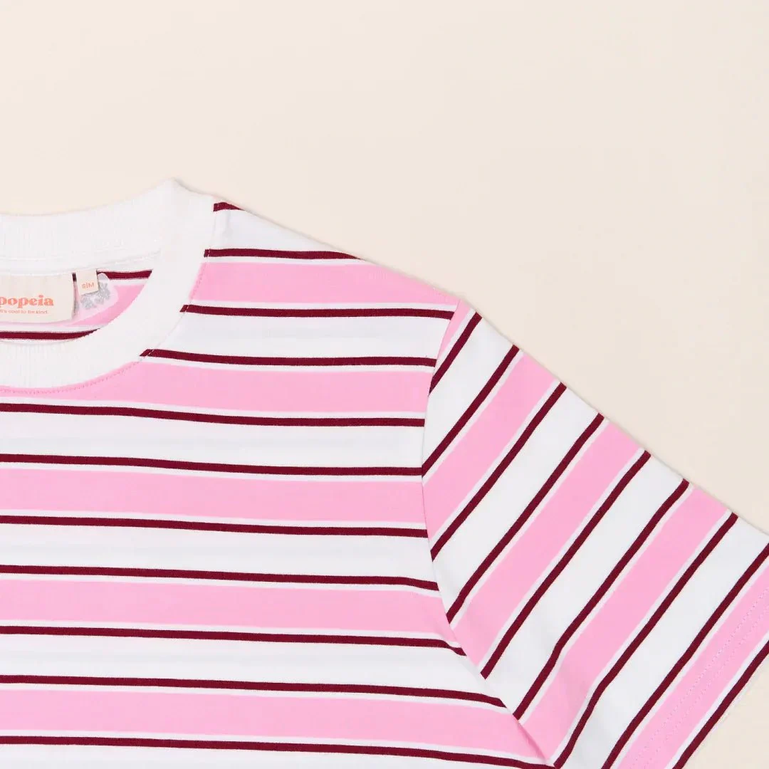 T-Shirt Gestreift aus Bio-Baumwolle • Weiß/Pink – Bild 5