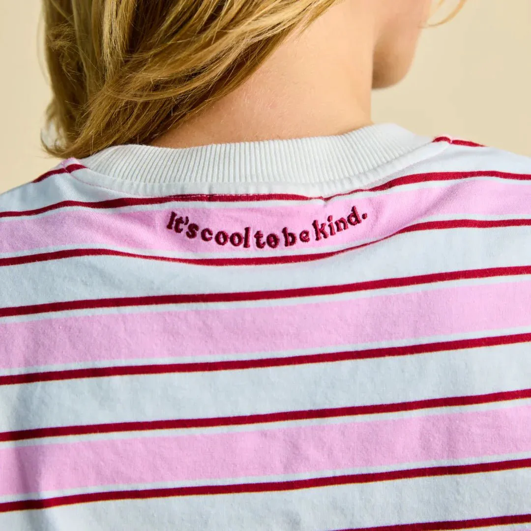 T-Shirt Gestreift aus Bio-Baumwolle • Weiß/Pink – Bild 7