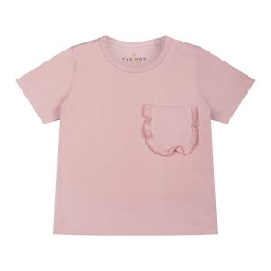 THE NEW - Mädchen T-Shirt mit Rüschen - Bio-Baumwolle (Pink Nectar)
