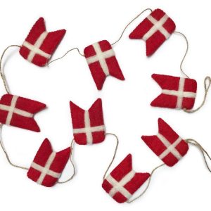 Wunderschöne Girlande mit Dänischen Flaggen – Handgefertigt