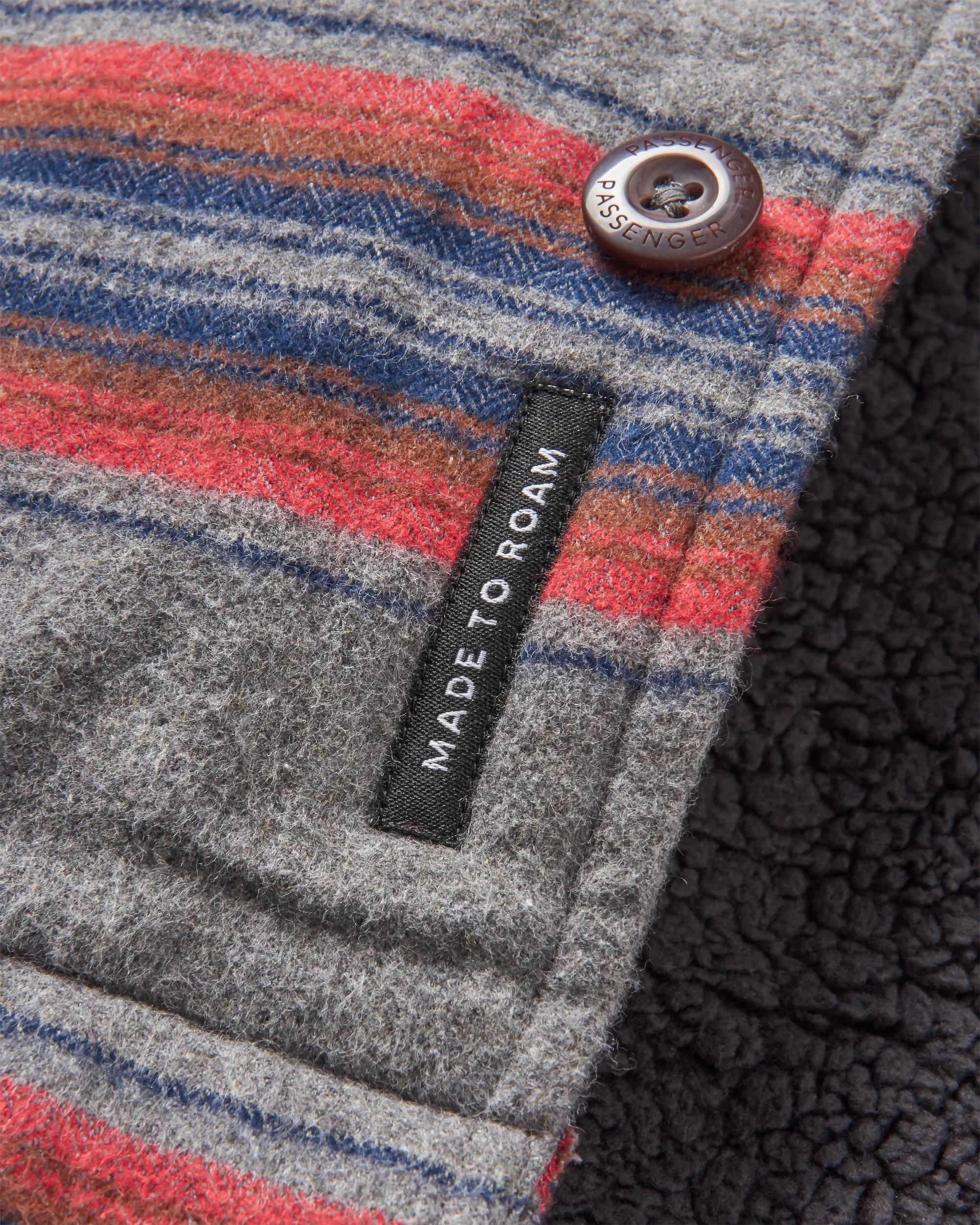 Freestyle Sherpa-gefüttertes Overshirt - Graumeliert Gestreift – Bild 6